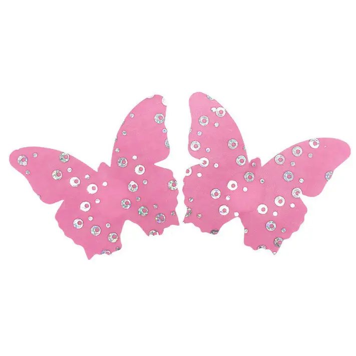 Cute Convex Pink Sequin Self-adhesive Disposable Nipple Covers